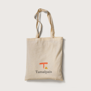 Natural linen tote bag with Tamalpais logo