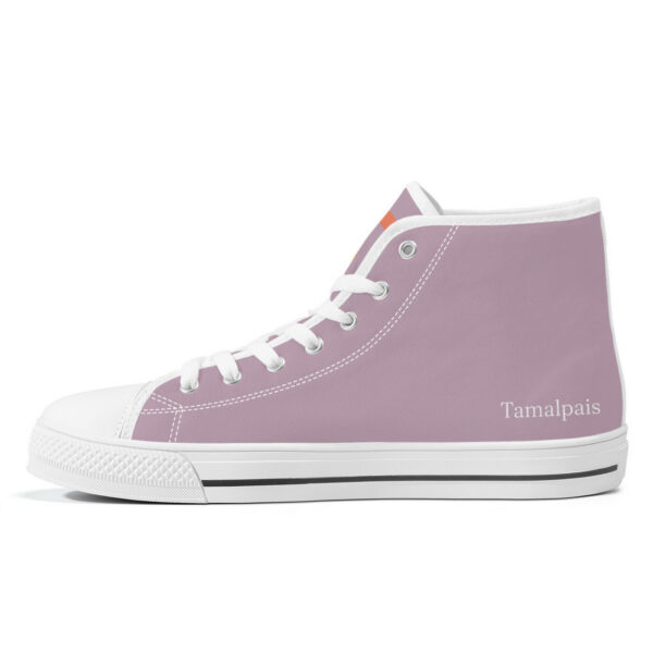 Inner right side of the Watercourse sneaker, featuring a minimalist lavender design with white laces and clean stitching.