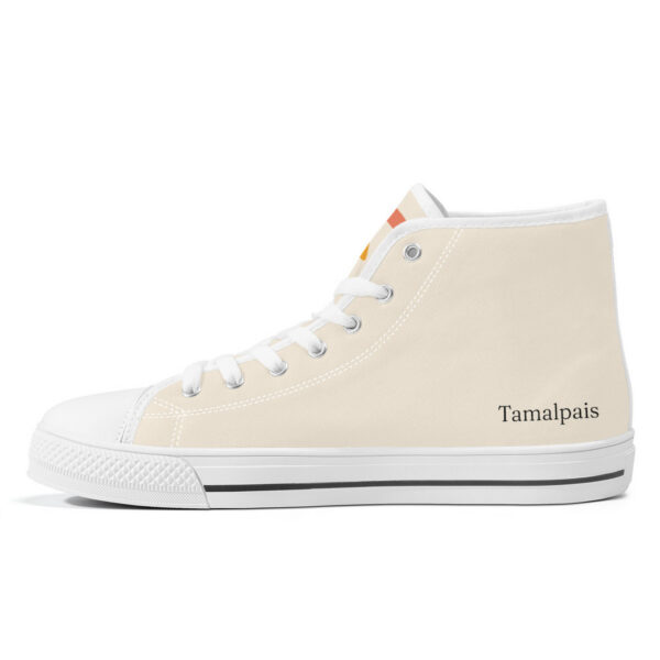 Inner right side of the “Zénith” shoes, clean cream design with “Tamalpais” brand name.