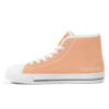 Right inside view of the 'Pyramids' sneaker, clean peach color with 'Tamalpais' printed near the heel.
