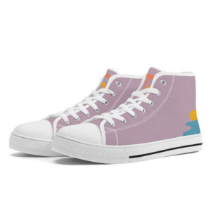 Side view of the Watercourse lavender high-top sneaker