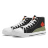 Side view of black geometric high-top sneakers - Etel by Tamalpais.