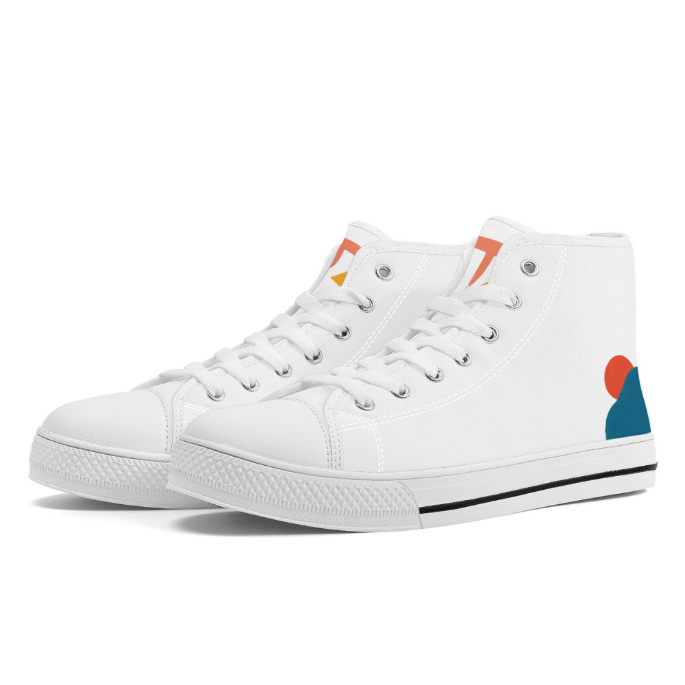 Side view of the Sunrise white high-top sneaker