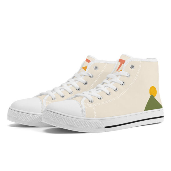 Side view of the Zenith beige high-top sneaker