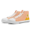 Side view of the Pyramids peach high-top sneaker