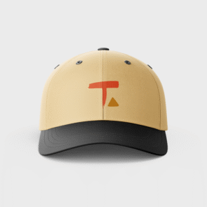 Front view of Tamalpais yellow cap with its logo